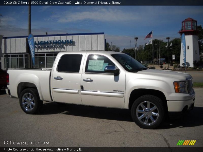 White Diamond Tricoat / Ebony 2010 GMC Sierra 1500 Denali Crew Cab AWD