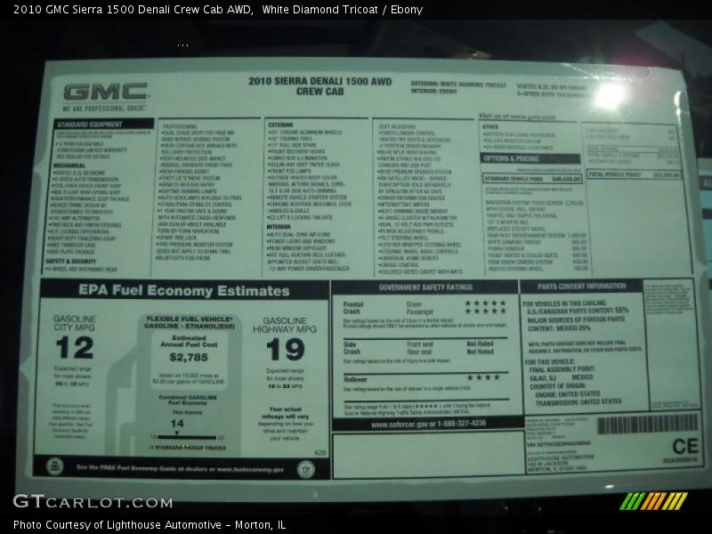 White Diamond Tricoat / Ebony 2010 GMC Sierra 1500 Denali Crew Cab AWD