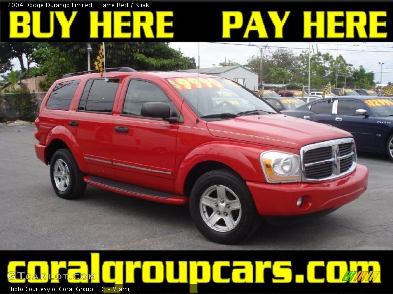 Flame Red / Khaki 2004 Dodge Durango Limited