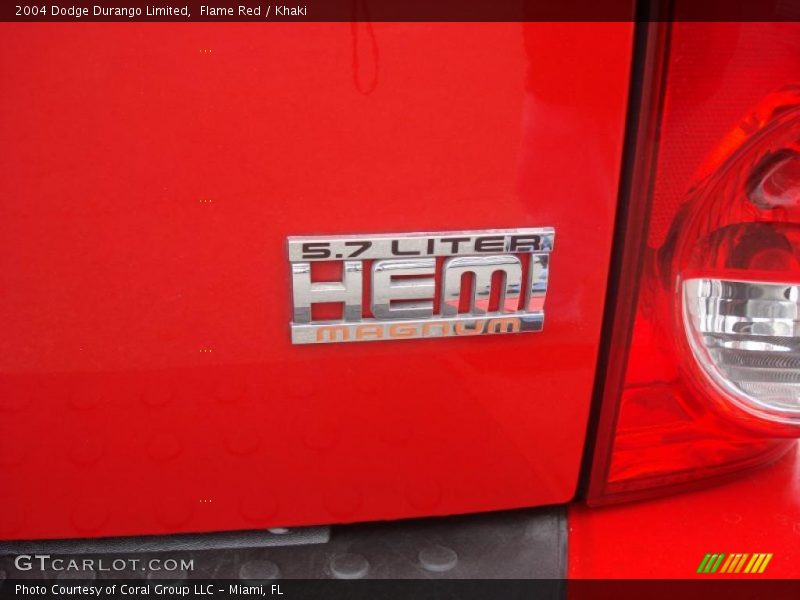 Flame Red / Khaki 2004 Dodge Durango Limited