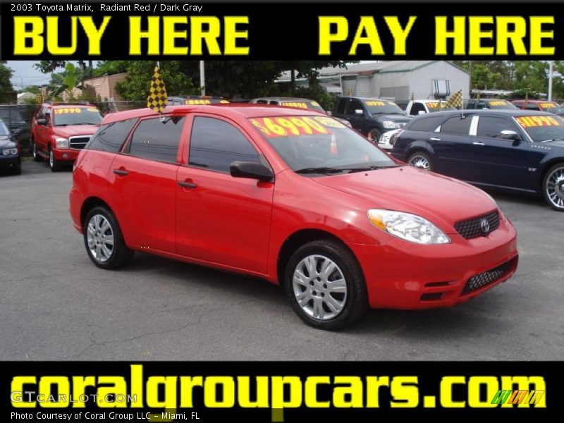 Radiant Red / Dark Gray 2003 Toyota Matrix