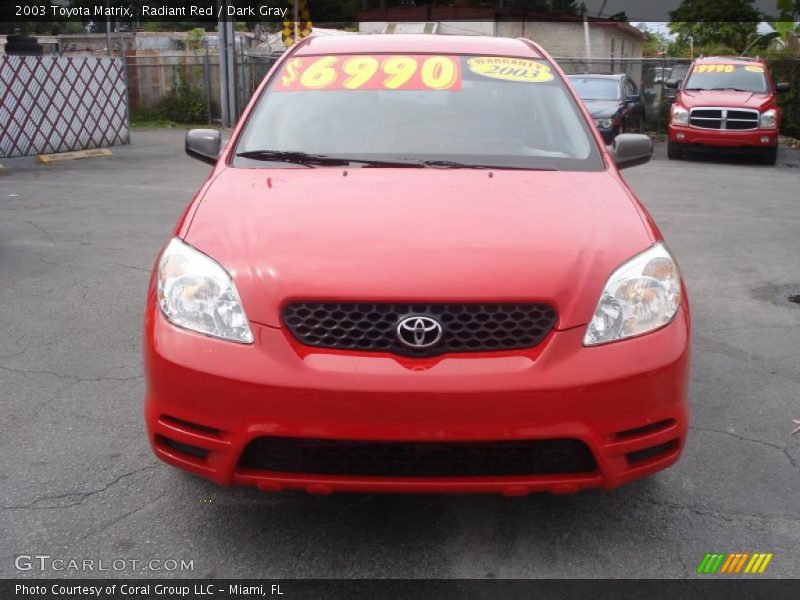 Radiant Red / Dark Gray 2003 Toyota Matrix