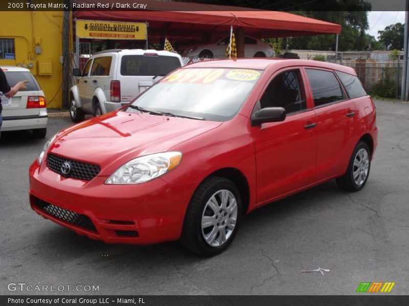 Radiant Red / Dark Gray 2003 Toyota Matrix