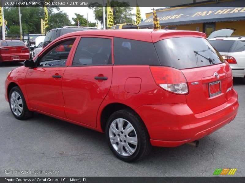 Radiant Red / Dark Gray 2003 Toyota Matrix