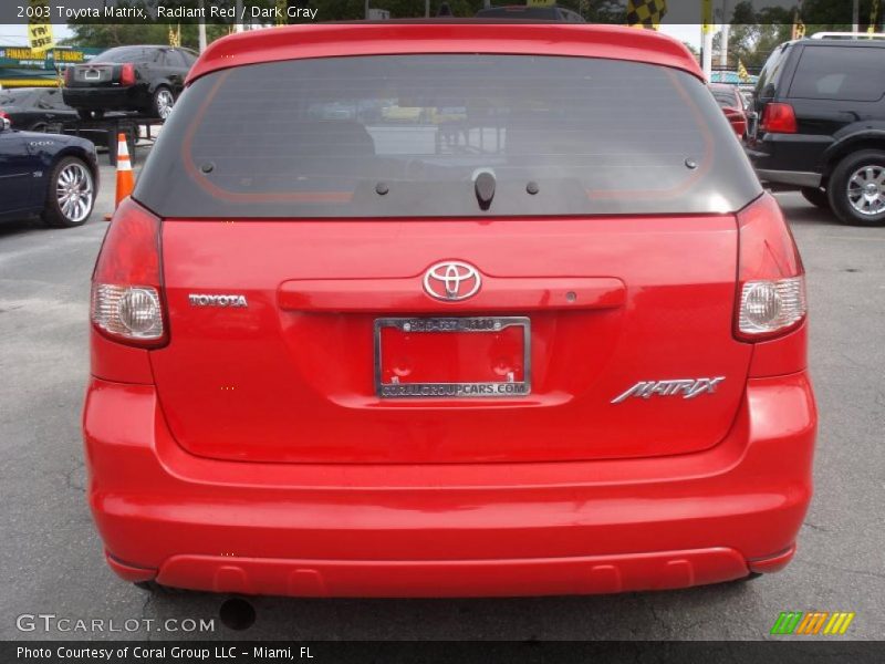 Radiant Red / Dark Gray 2003 Toyota Matrix