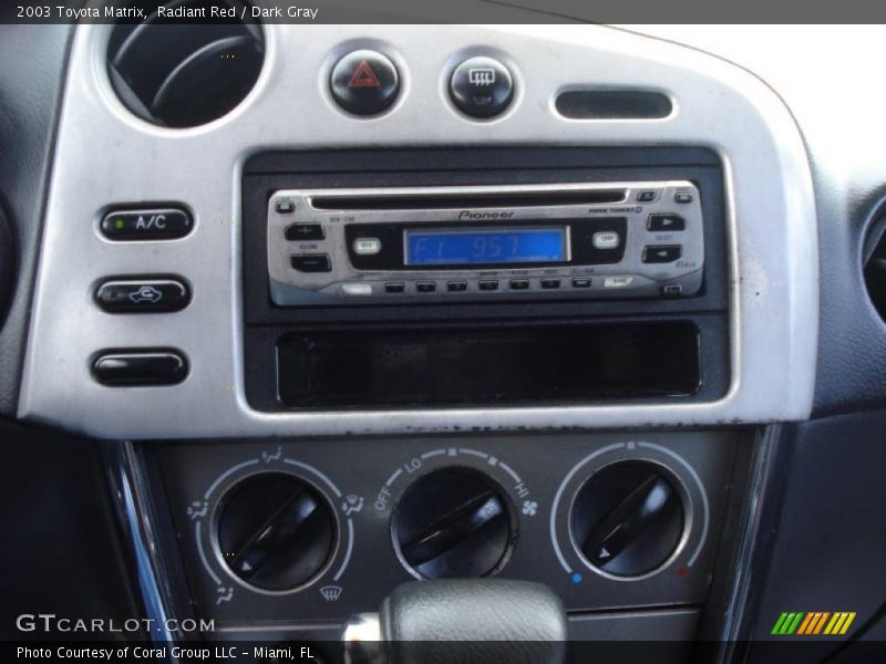 Radiant Red / Dark Gray 2003 Toyota Matrix