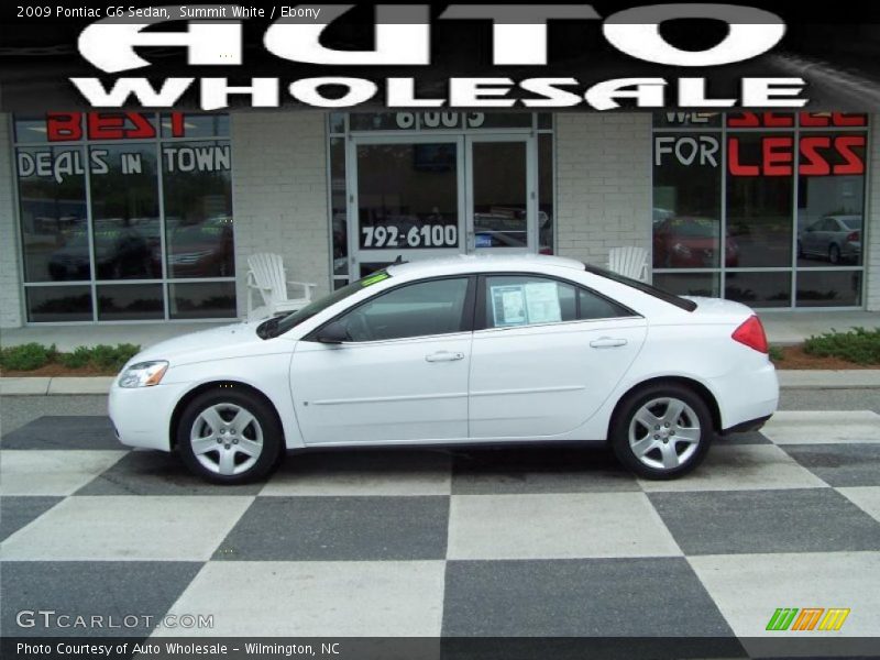 Summit White / Ebony 2009 Pontiac G6 Sedan