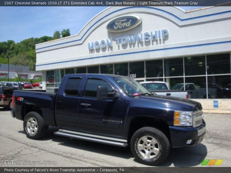 Dark Blue Metallic / Light Titanium/Dark Titanium Gray 2007 Chevrolet Silverado 1500 LT Z71 Extended Cab 4x4