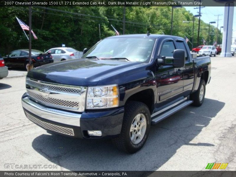 Dark Blue Metallic / Light Titanium/Dark Titanium Gray 2007 Chevrolet Silverado 1500 LT Z71 Extended Cab 4x4