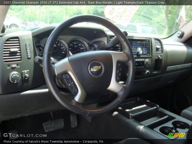 Dark Blue Metallic / Light Titanium/Dark Titanium Gray 2007 Chevrolet Silverado 1500 LT Z71 Extended Cab 4x4