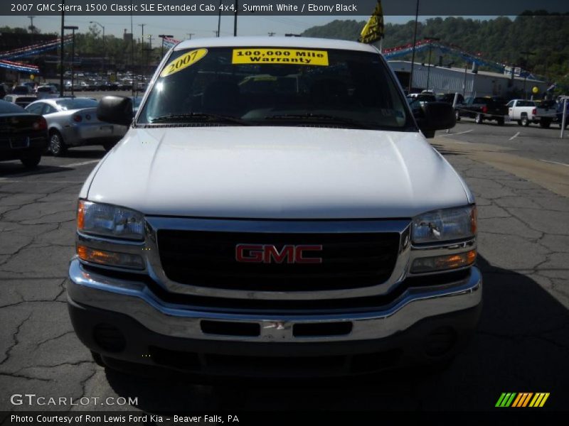 Summit White / Ebony Black 2007 GMC Sierra 1500 Classic SLE Extended Cab 4x4