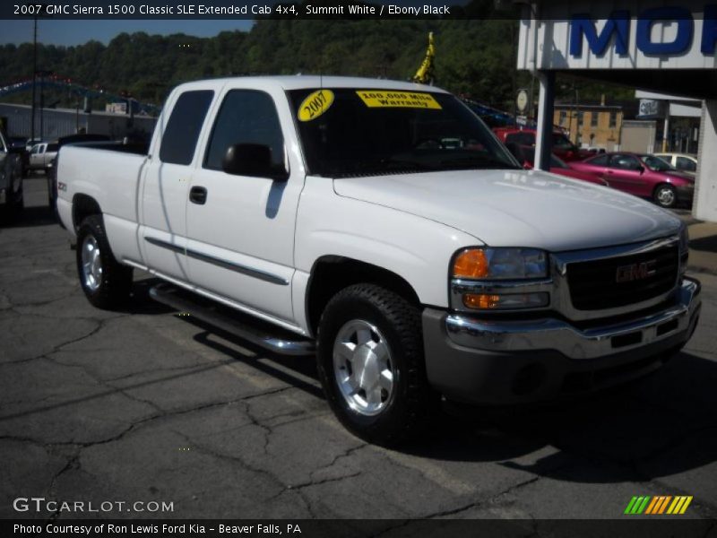 Summit White / Ebony Black 2007 GMC Sierra 1500 Classic SLE Extended Cab 4x4