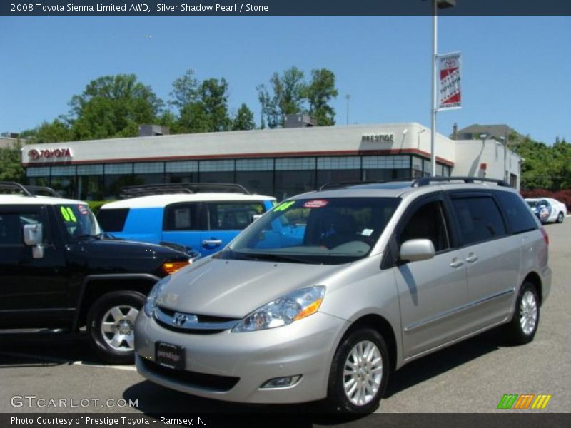 Silver Shadow Pearl / Stone 2008 Toyota Sienna Limited AWD