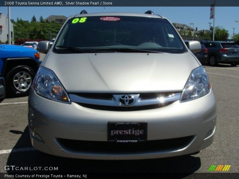 Silver Shadow Pearl / Stone 2008 Toyota Sienna Limited AWD