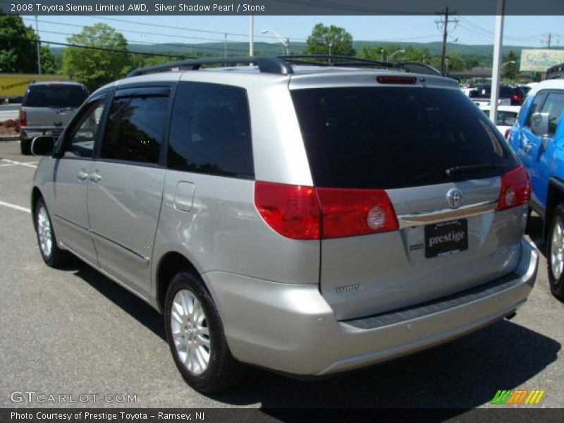 Silver Shadow Pearl / Stone 2008 Toyota Sienna Limited AWD