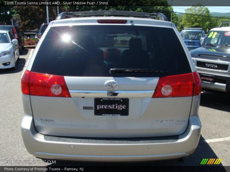 Silver Shadow Pearl / Stone 2008 Toyota Sienna Limited AWD