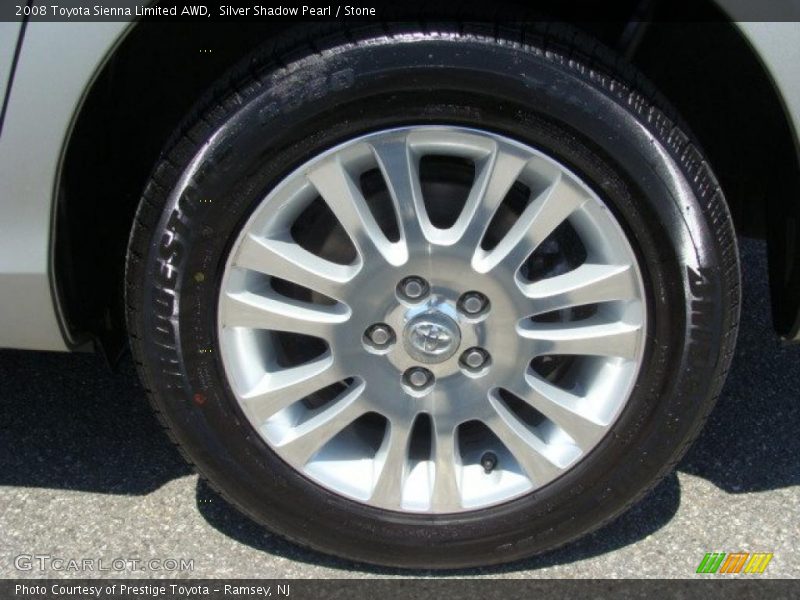 Silver Shadow Pearl / Stone 2008 Toyota Sienna Limited AWD