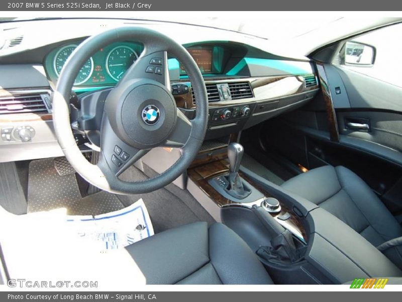 Jet Black / Grey 2007 BMW 5 Series 525i Sedan
