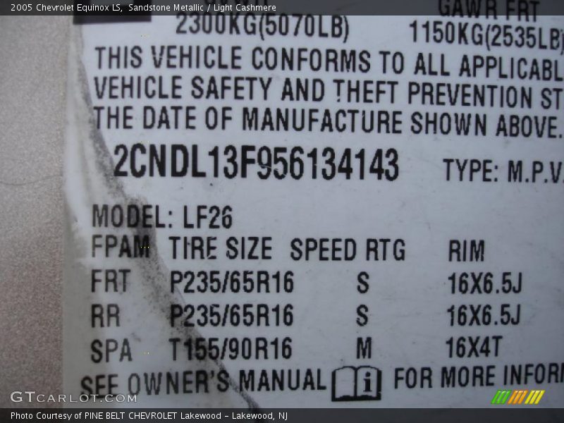 Sandstone Metallic / Light Cashmere 2005 Chevrolet Equinox LS