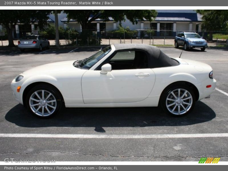 Marble White / Black 2007 Mazda MX-5 Miata Touring Roadster