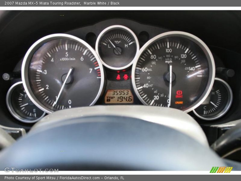 Marble White / Black 2007 Mazda MX-5 Miata Touring Roadster