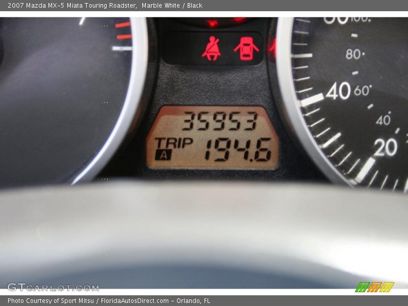 Marble White / Black 2007 Mazda MX-5 Miata Touring Roadster