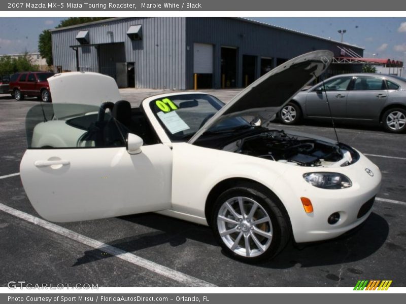 Marble White / Black 2007 Mazda MX-5 Miata Touring Roadster