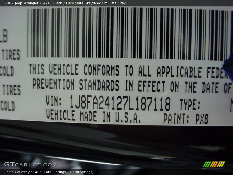 Black / Dark Slate Gray/Medium Slate Gray 2007 Jeep Wrangler X 4x4