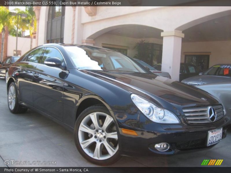 Capri Blue Metallic / Cashmere Beige 2008 Mercedes-Benz CLS 550