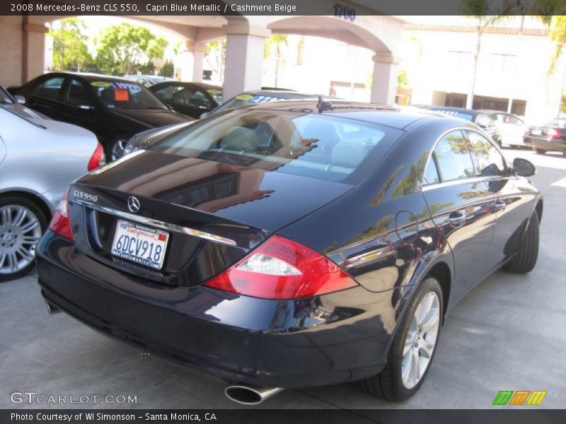 Capri Blue Metallic / Cashmere Beige 2008 Mercedes-Benz CLS 550