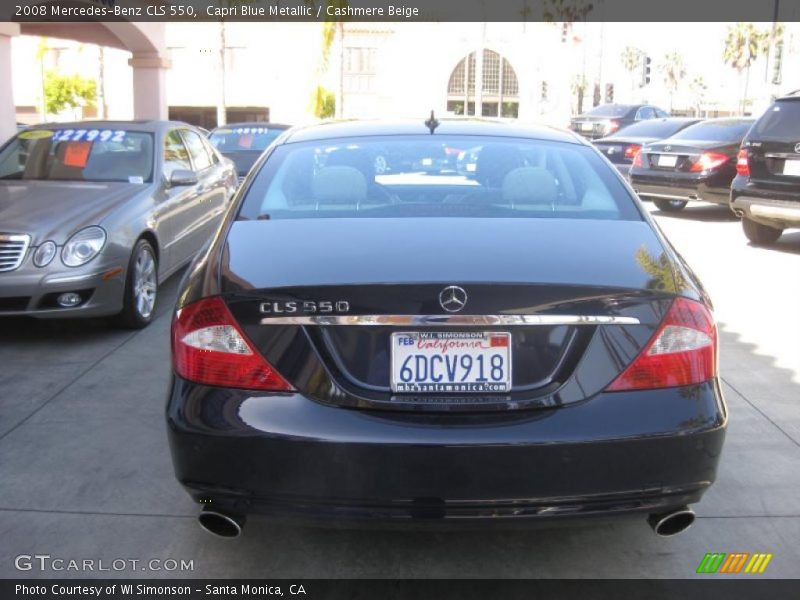 Capri Blue Metallic / Cashmere Beige 2008 Mercedes-Benz CLS 550