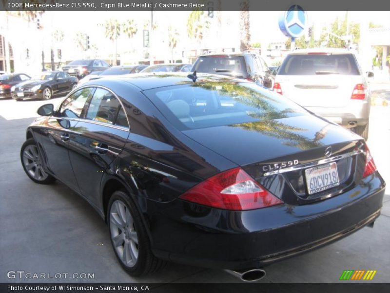 Capri Blue Metallic / Cashmere Beige 2008 Mercedes-Benz CLS 550