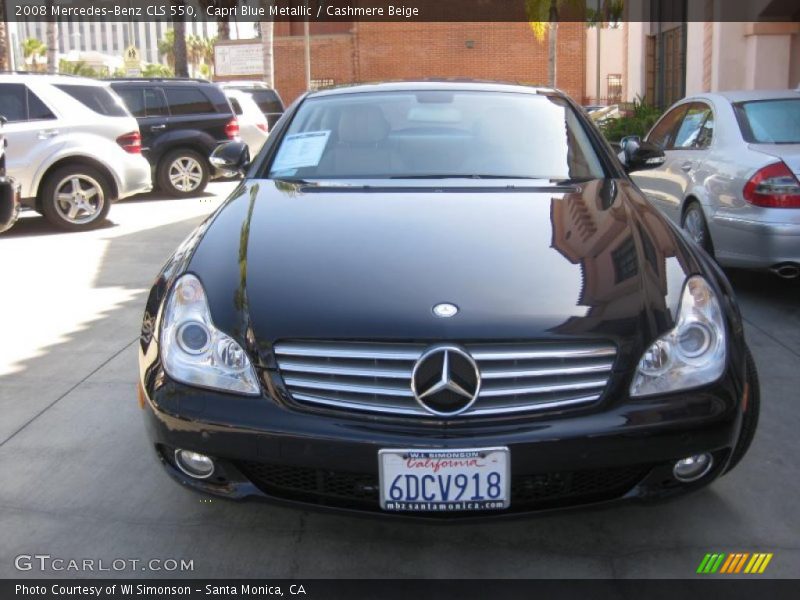 Capri Blue Metallic / Cashmere Beige 2008 Mercedes-Benz CLS 550