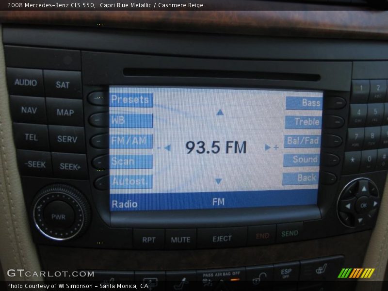 Capri Blue Metallic / Cashmere Beige 2008 Mercedes-Benz CLS 550