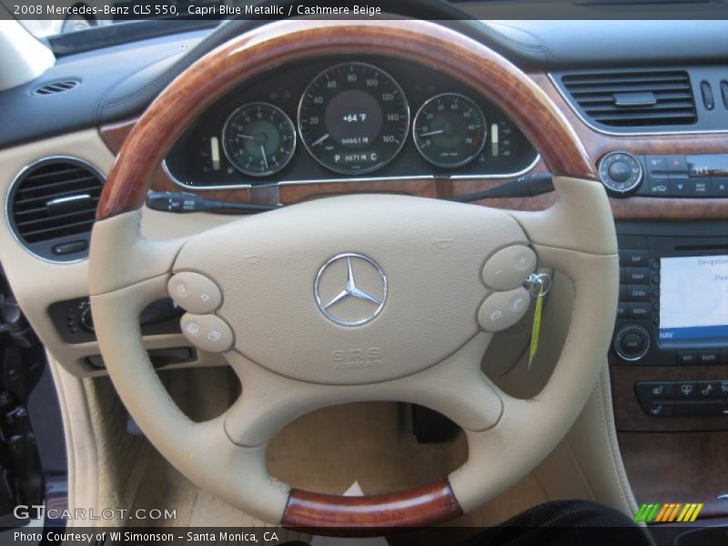 Capri Blue Metallic / Cashmere Beige 2008 Mercedes-Benz CLS 550