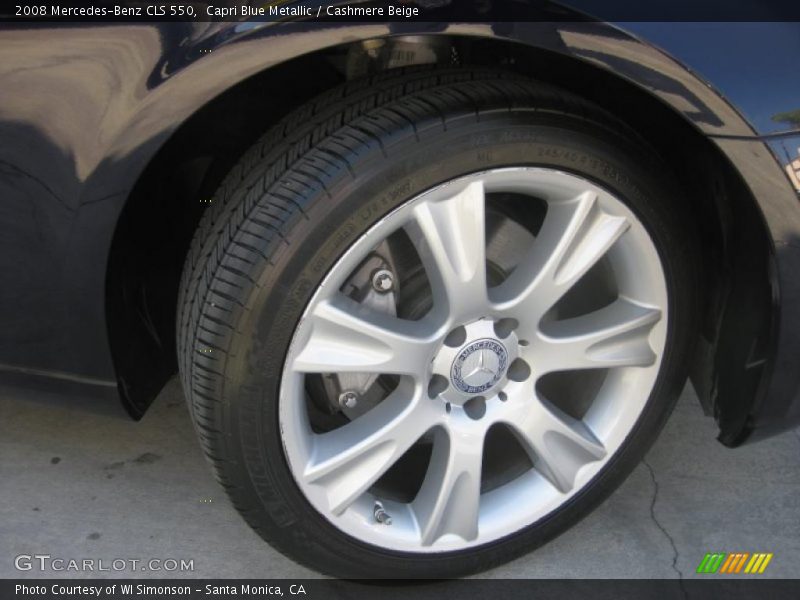 Capri Blue Metallic / Cashmere Beige 2008 Mercedes-Benz CLS 550