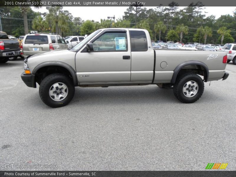 Light Pewter Metallic / Medium Gray 2001 Chevrolet S10 ZR2 Extended Cab 4x4