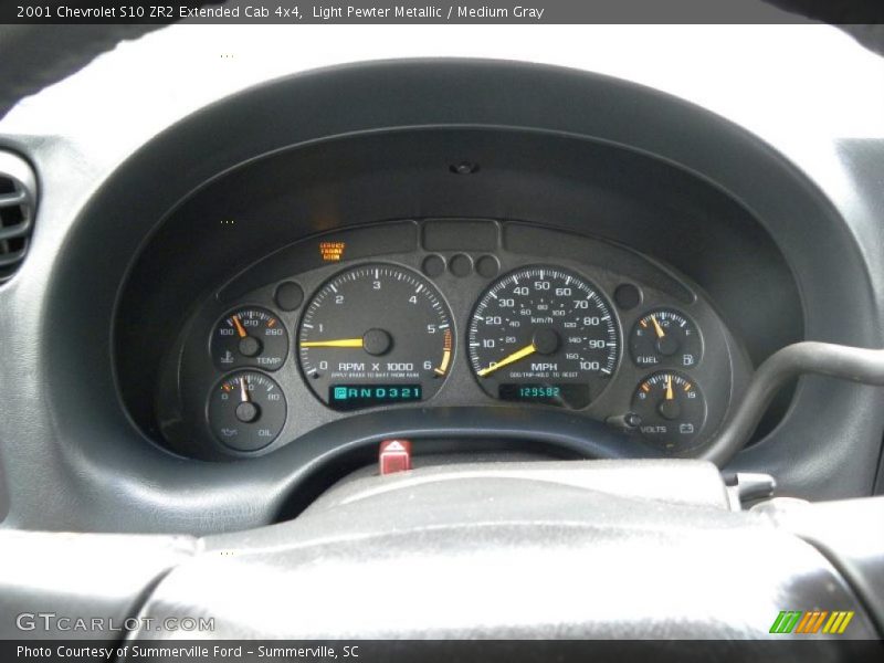 Light Pewter Metallic / Medium Gray 2001 Chevrolet S10 ZR2 Extended Cab 4x4