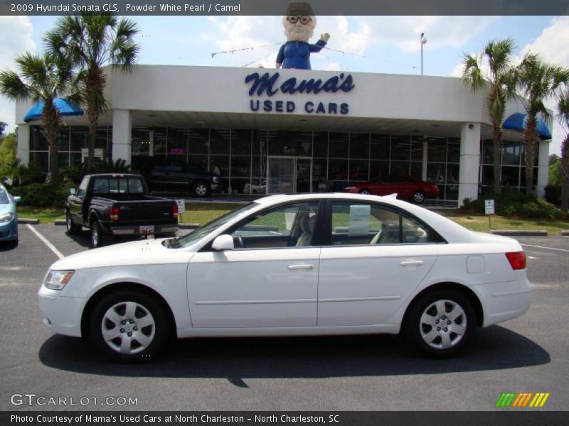 Powder White Pearl / Camel 2009 Hyundai Sonata GLS