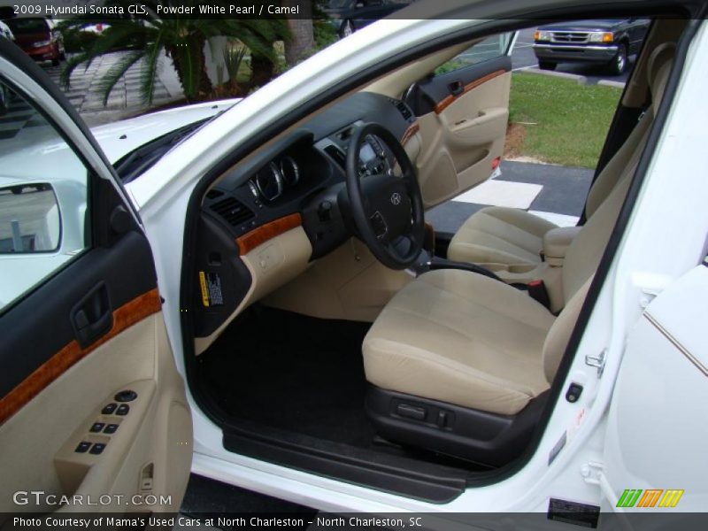 Powder White Pearl / Camel 2009 Hyundai Sonata GLS