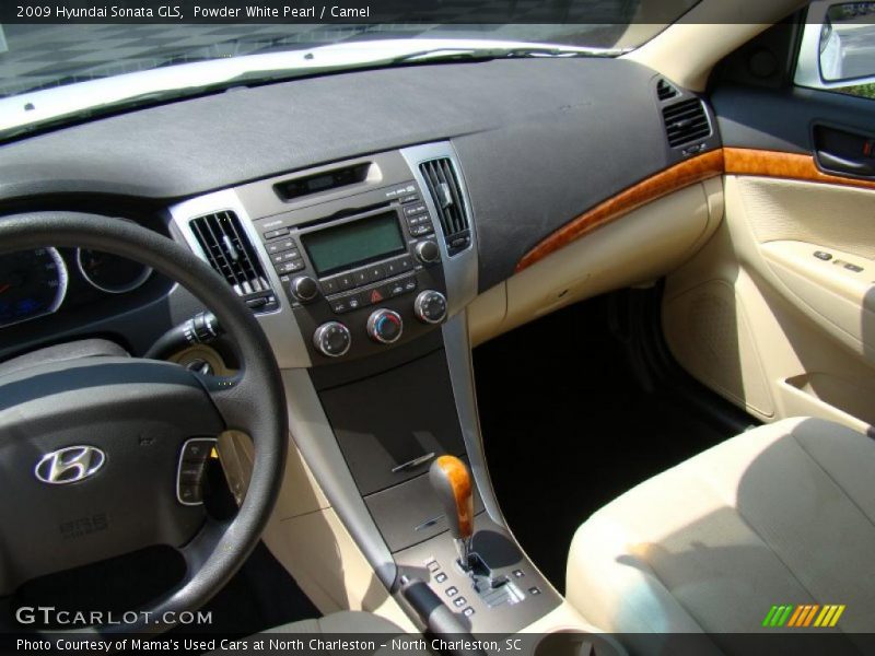 Powder White Pearl / Camel 2009 Hyundai Sonata GLS