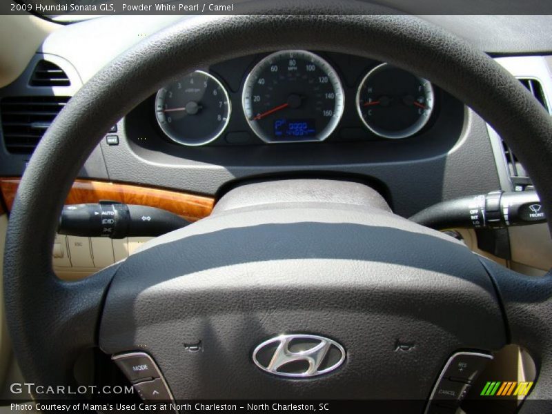 Powder White Pearl / Camel 2009 Hyundai Sonata GLS