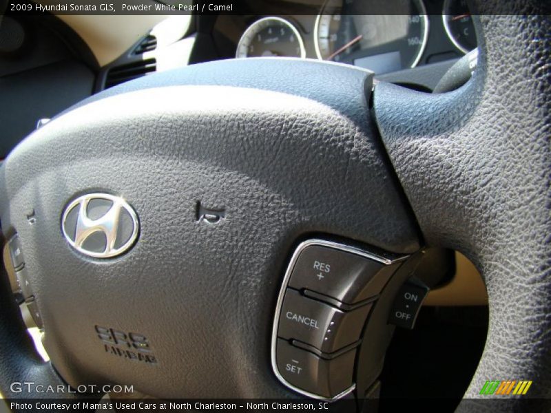 Powder White Pearl / Camel 2009 Hyundai Sonata GLS