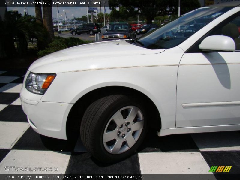 Powder White Pearl / Camel 2009 Hyundai Sonata GLS