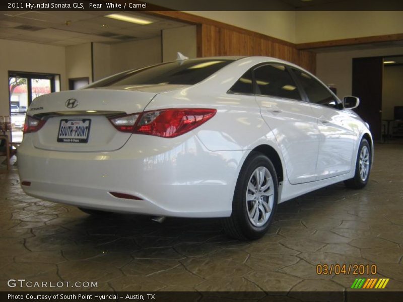 Pearl White / Camel 2011 Hyundai Sonata GLS
