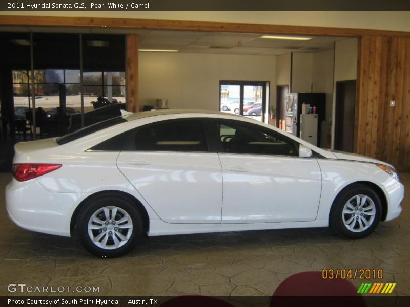 Pearl White / Camel 2011 Hyundai Sonata GLS