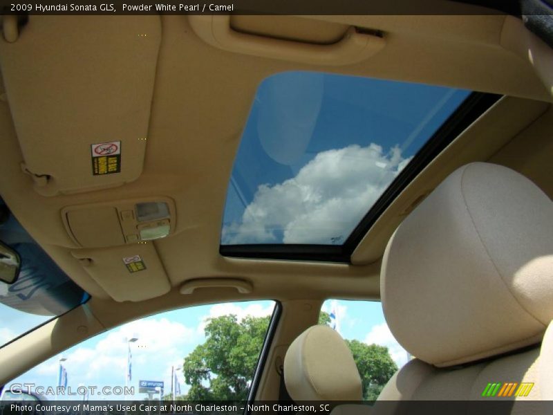 Powder White Pearl / Camel 2009 Hyundai Sonata GLS
