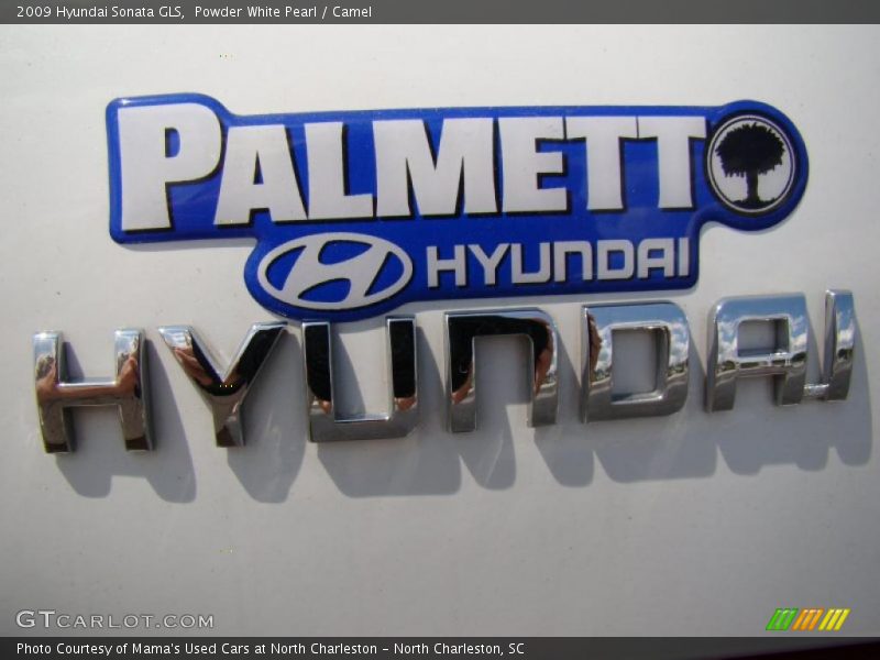 Powder White Pearl / Camel 2009 Hyundai Sonata GLS