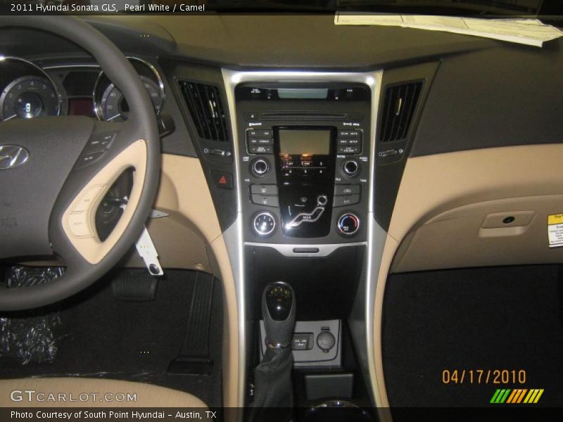 Pearl White / Camel 2011 Hyundai Sonata GLS