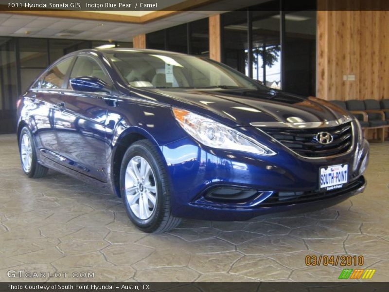 Indigo Blue Pearl / Camel 2011 Hyundai Sonata GLS